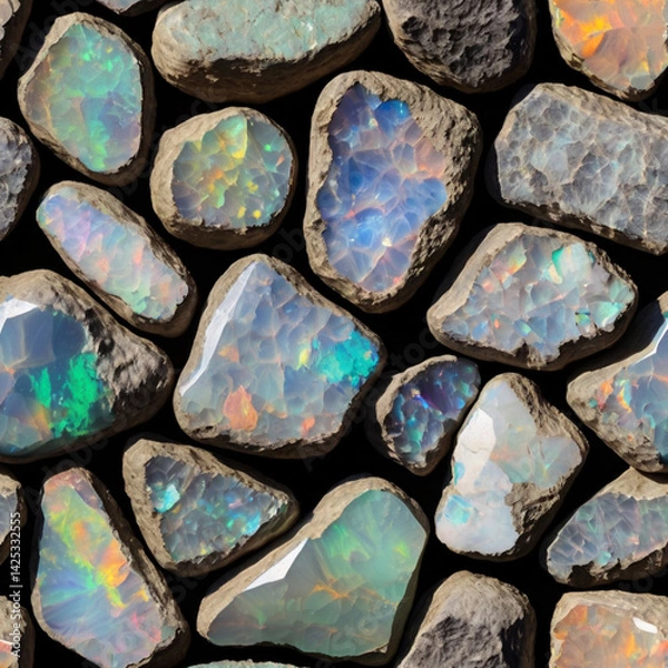 Obraz たくさんのオパールの原石
