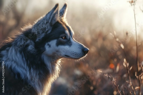 Fototapeta Photorealistic shot of a muscular Border Collie, sharp eyes, shiny fur