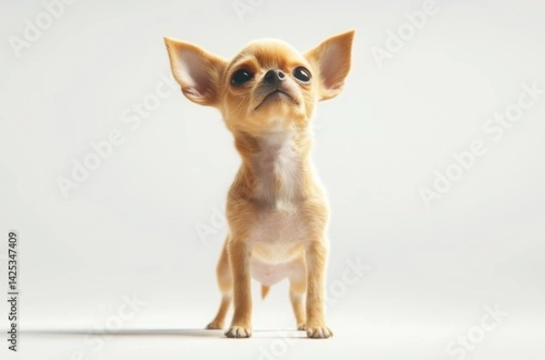 Fototapeta Photorealistic studio image of a muscular Chihuahua with glossy fur