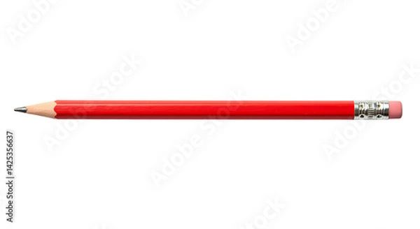 Obraz A red pencil isolated on transparent background PNG