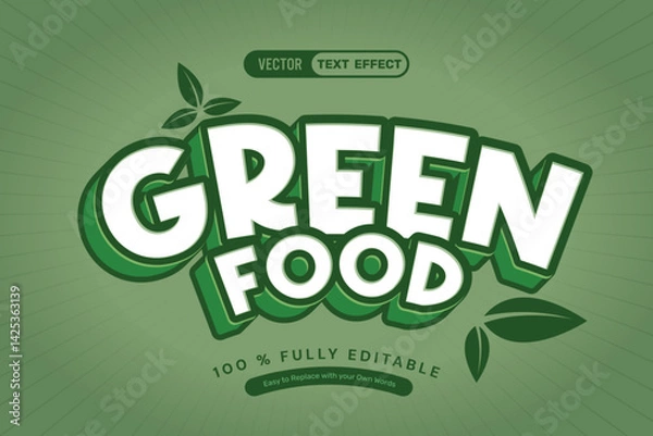 Obraz Green Food Vector Text Effect