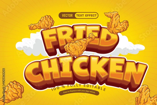 Fototapeta Fried Chicken Vector Text Effect