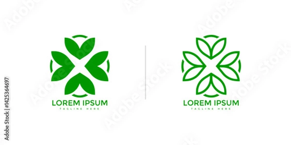 Fototapeta Modern Elegant Flower Line Art Logo Vector ideal for branding, identity, web, print, apps, and modern professional use in creative business projects