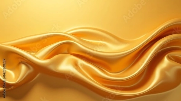 Fototapeta An abstract wallpaper or background featuring flowing golden waves, designed to create a soothing and potentially best-selling backdrop