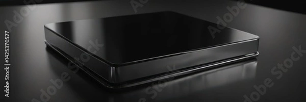 Fototapeta Deep black, mirror-like aluminum surface, highly polished ,  brushed,  anodised