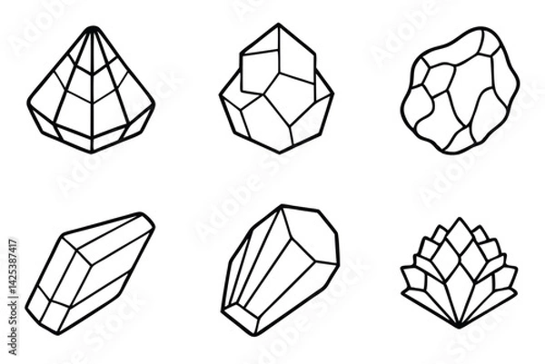 Obraz mineral identificat line art crystal form geology diagram