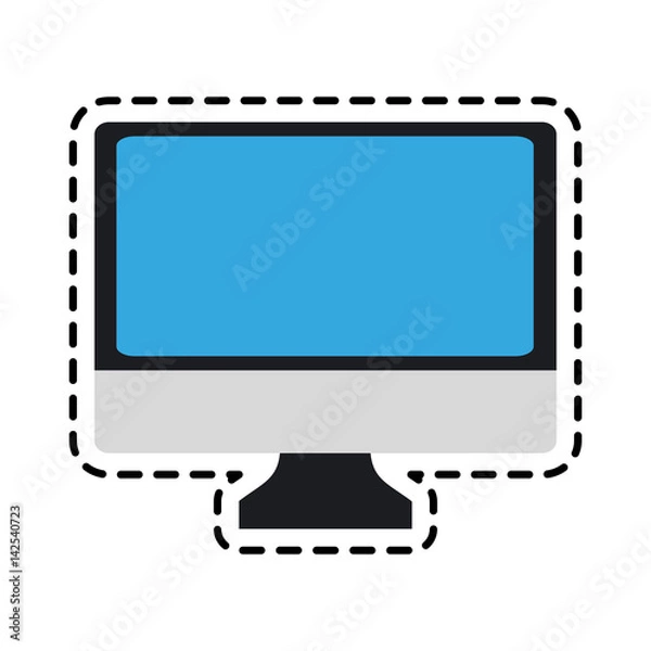 Fototapeta monitor computer icon over white background. colorful design. vector illustration