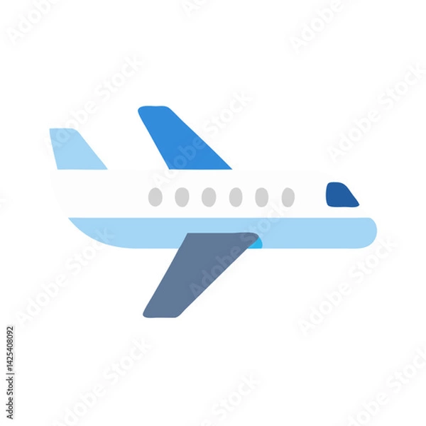 Obraz Flat Plane Icon for Airport and Travel Concepts