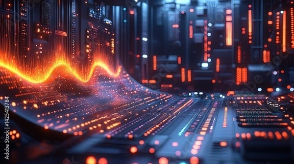 Fototapeta Abstract Digital Data Flow