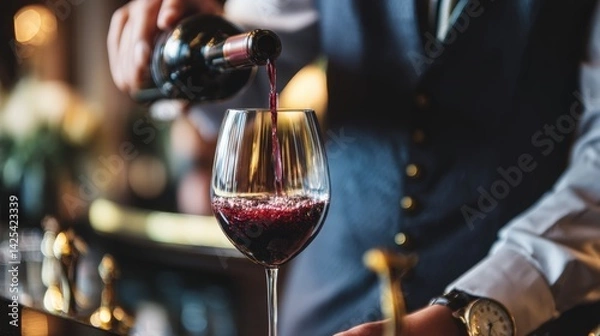 Obraz A man is pouring wine into a glass
