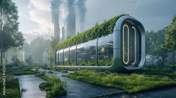 Fototapeta Futuristic Green Architecture