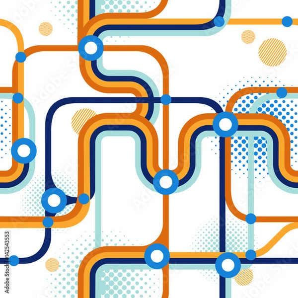 Obraz A subway map. Seamless pattern. Vector illustration.