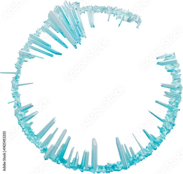 Obraz Dynamic Ice Spike Design: Powerful 3D rendering of varied ice spike lengths and textures. Great for visual effects, overlays, and artistic compositions.