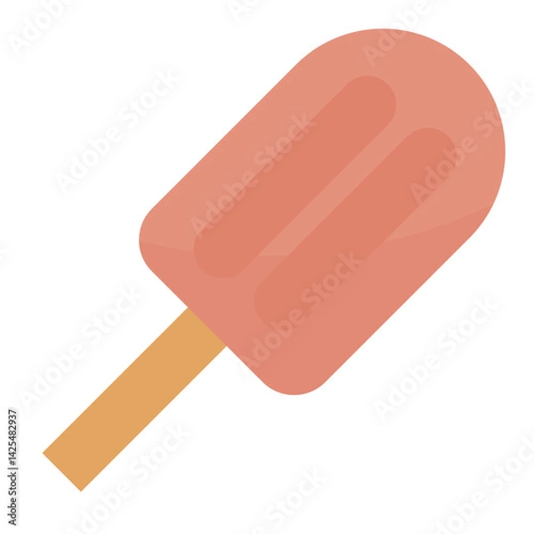 Fototapeta Popsicle sweet pink treat on a stick for a refreshing break. Suitable for summer themed designs, food blogs, and lifestyle content