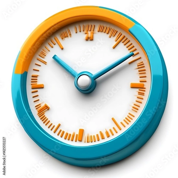 Fototapeta Colorful clock face displaying a progress of time.