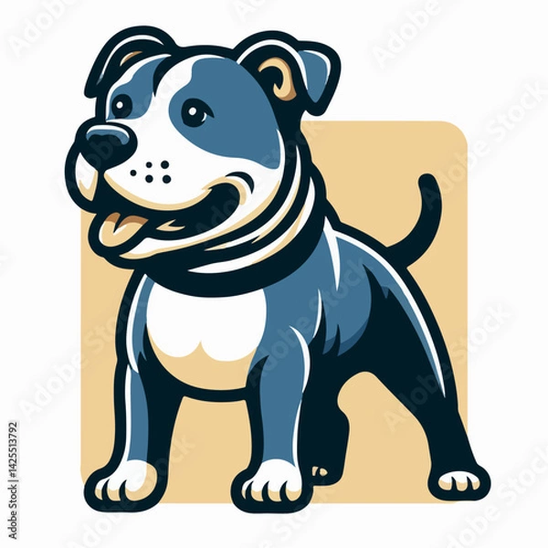 Fototapeta pit bull dog vector illustration 