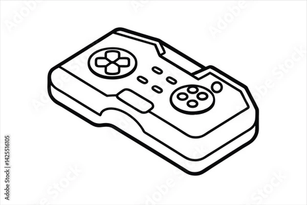 Obraz Gaming Control Pad Vector Outline – Simple Line Style Illustration