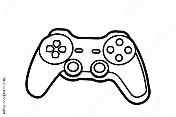 Obraz Clean Line Art Icon of Video Game Controller Vector
