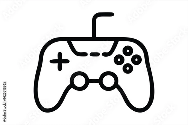 Obraz Gaming Remote Vector Illustration – Minimalist Line Art Icon for Gamers