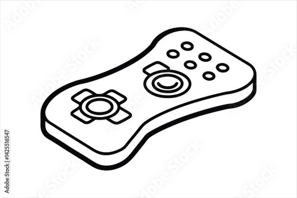 Obraz Outline Game Controller Vector Illustration for Digital Creators