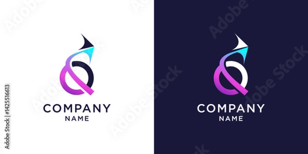 Obraz letter g logo design with up arrow