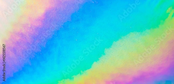 Fototapeta Holographic rainbow foil iridescent texture abstract hologram background