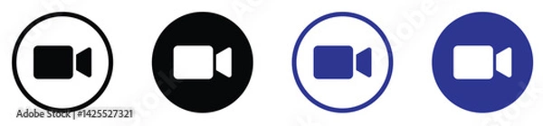 Fototapeta video camera vector icon. video camera icon for streaming. facetime icons. video call sign. video recording sign. camcorder sign. movie sign. 