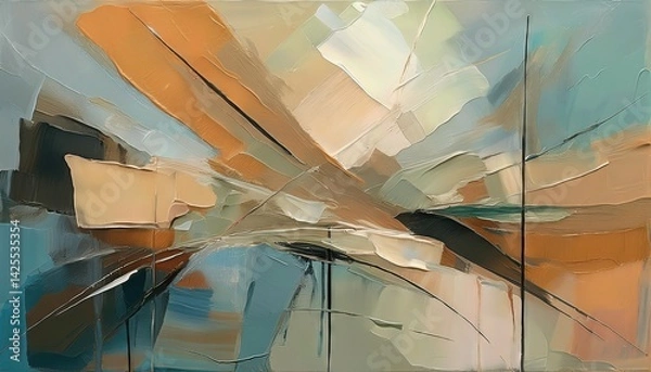Fototapeta Subdued Hues of Modernist Abstract A Vibrant Dance of Color and Texture, Showcasing the Sophisticated Allure of Minimalist Art