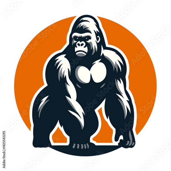 Obraz Gorilla vector and illustration isolated on white background.
