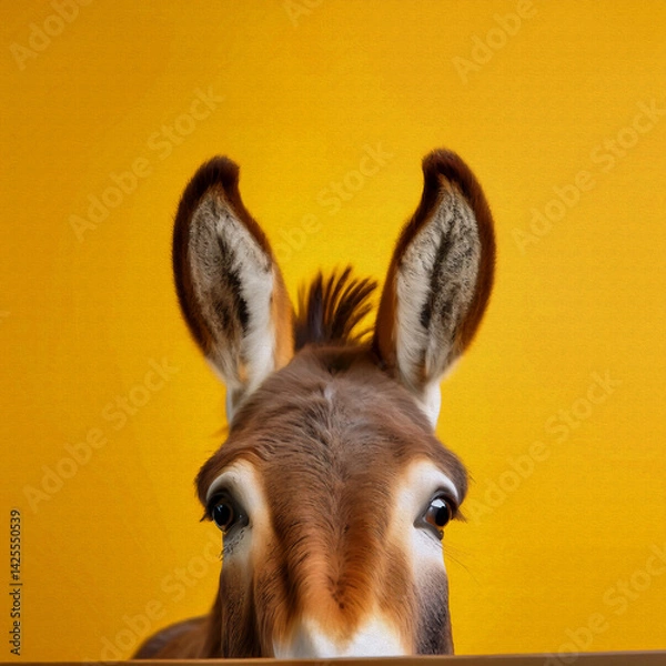 Obraz portrait of a donkey oil painting style illustration