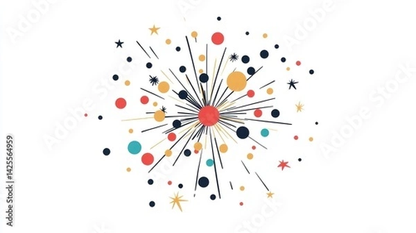 Fototapeta Colorful firework burst design