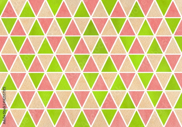 Fototapeta Watercolor triangle pattern.
