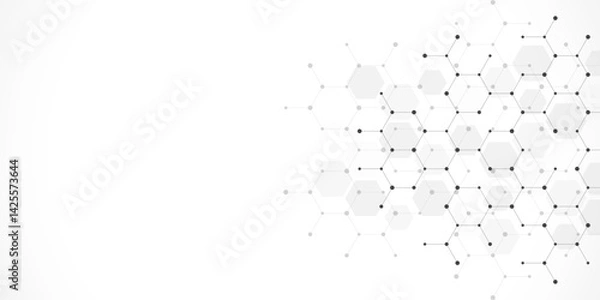 Fototapeta Graphic design element with abstract geometric background of simple hexagon pattern