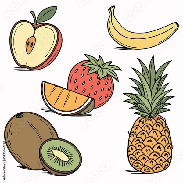 Obraz collection of fruits. fruits bundle