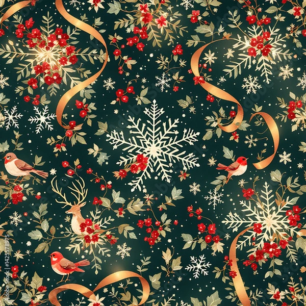 Obraz Christmas gnome pattern background