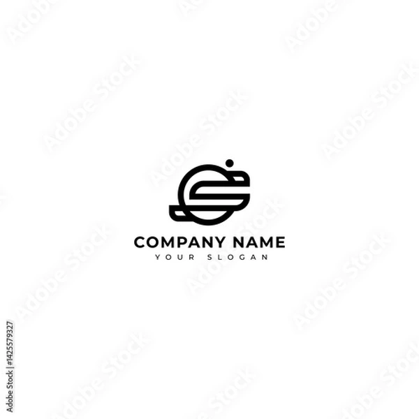 Fototapeta Modern Letter OS logo vector design template