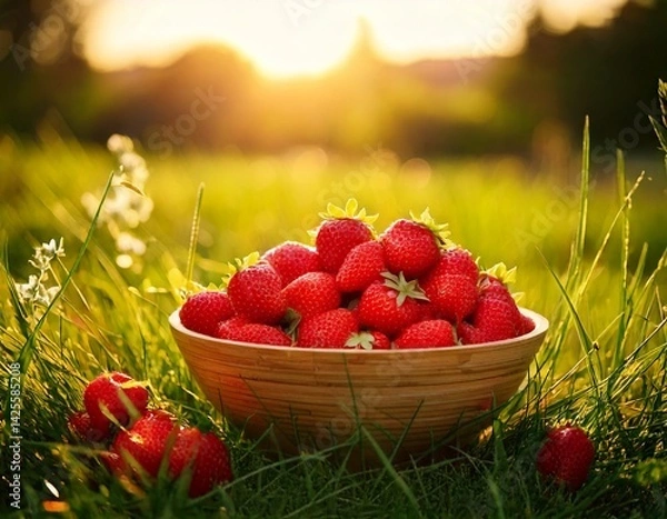 Obraz Eine Schale Erdbeeren