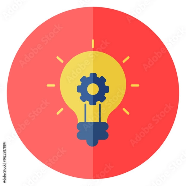 Obraz inovation idea flat icon with gear, Perfect for business concepts