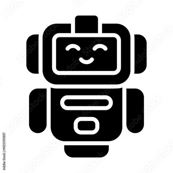Fototapeta AI Robot Solid Icon