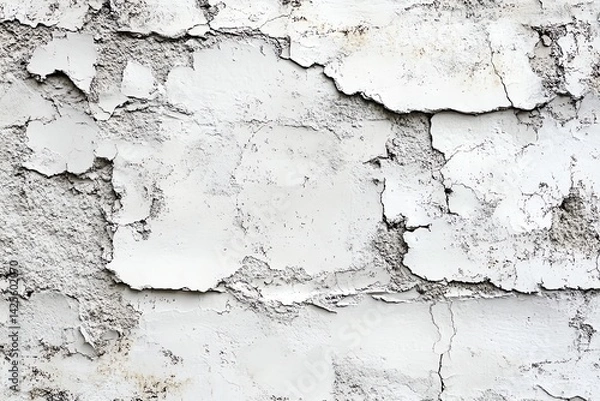 Fototapeta Cracked White Wall Texture Background