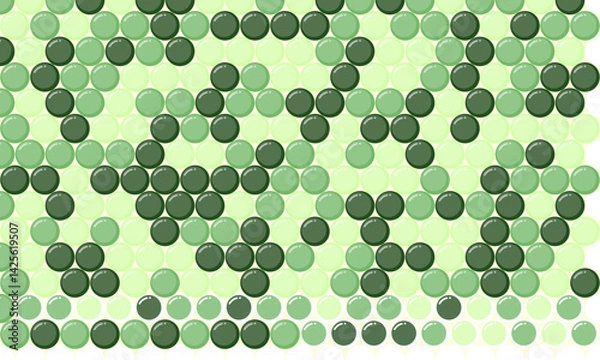 Fototapeta Abstract seamless pattern of overlapping green circles.  A calming, geometric design perfect for backgrounds, textiles, or website designs.  Evokes nature, growth, or technology.