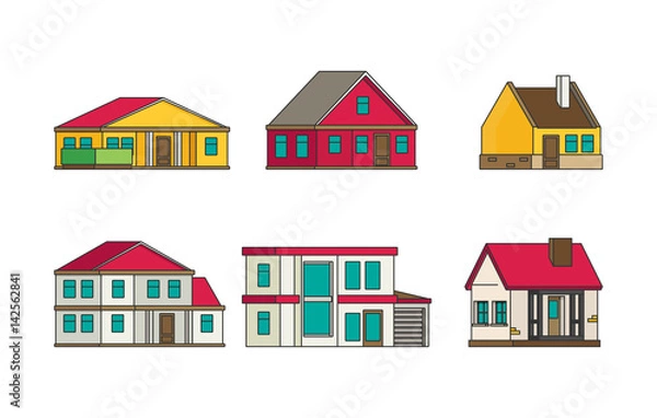 Obraz Flat vector buildings.