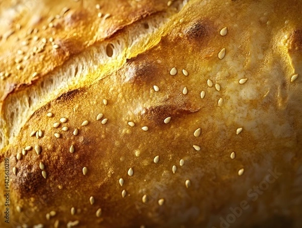Obraz Close-Up of Artisan Bread with Seeds, Generative AI