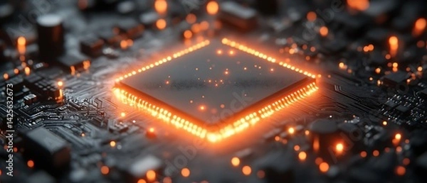 Fototapeta Processor on Circuit Board
