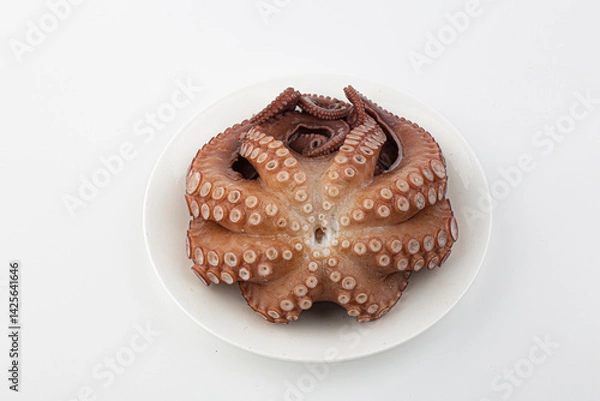 Obraz boiled octopus on a plate.