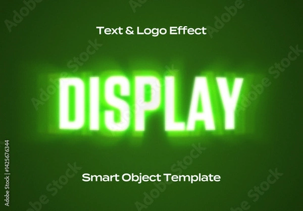 Fototapeta Screen Monitor TV VHS Display Text Logo Style Effect Mockup Logotype Template Shape