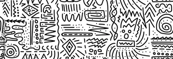 Fototapeta Geometric Hawaiian seamless pattern. Suitable for printing on fabric and paper, for Hawaiian parties.