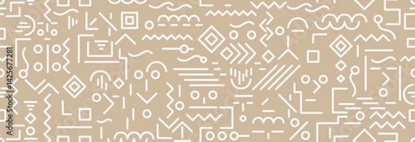 Fototapeta Geometric seamless pattern on a light background.