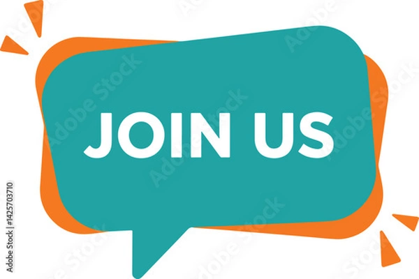 Obraz join us chat bubble vector in flat solid style