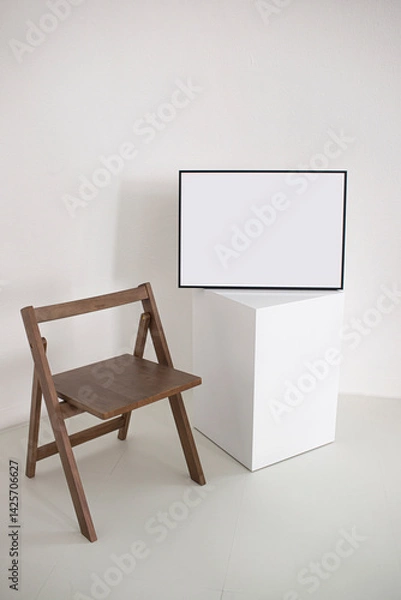 Fototapeta square frame mockup, empty square frame.